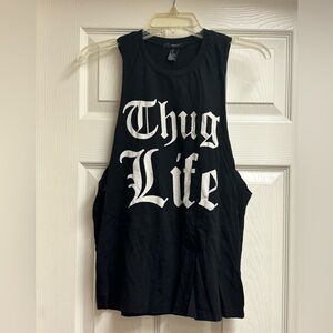 Forever 21 Black Tank Top with White Print